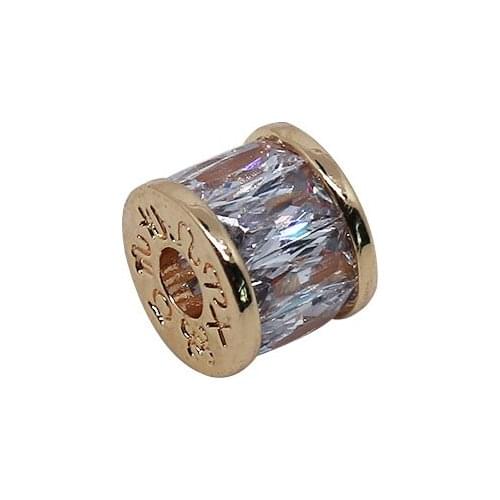 18k Copper Clad Gold Zircon Barrel Bead Pendant Handmade DIY Jewelry Accessories Pendant Material Bracelet Separated Bead Jewelr