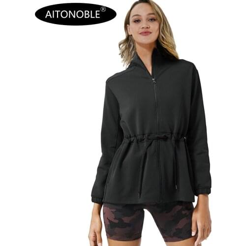 Aitonoble 2020 Running Sportwear Jacket Women Jumpsuit Ladies Sportwear Girls Fitness Gym-set Tracksuit