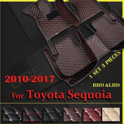 Car floor mats for Toyota SEQUOIA（Seven Seats ）2010-2017 2012 2013 2014 2015 2016 Custom auto foot Pads automobile carpet cover