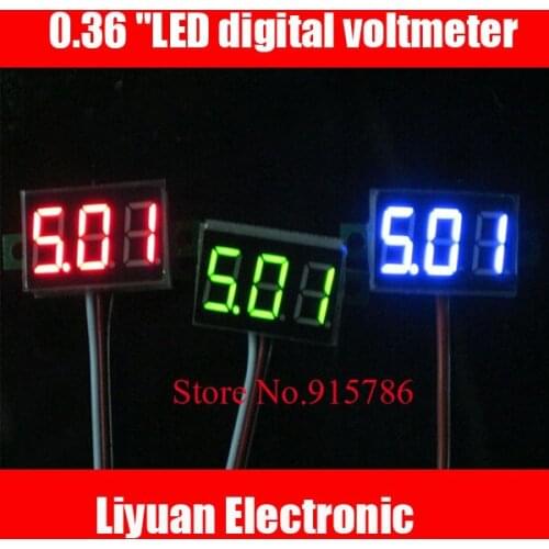 5pcs 0.36 "LED digital voltmeter / DC 0V-30V variable Accuracy displays voltmeter Red / blue / green