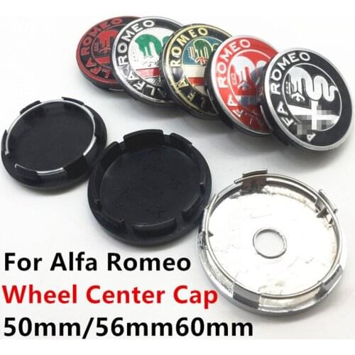 4pcs 50mm 56mm 60mm For Alfa Romeo GT Spider Mito Giulietta Giulia Emblem Logo Badge Wheel Center Caps Hub Cover Car Accessories