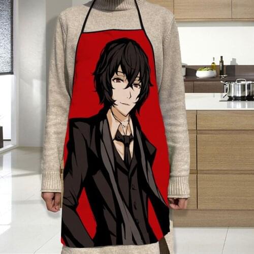 Bungo Stray Dogs Apron Grill Kitchen Chef Apron Professional for BBQ, Baking, Cooking for Men Women 2 Size 68X95cm and 50X75cm