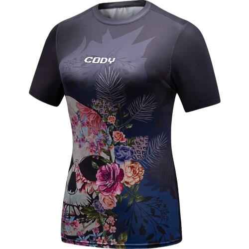 Rashguard Women short sleeve T-shirt Bodys costume 2021 new Short Sleeve Girl Fitness Tights Compression tshirts