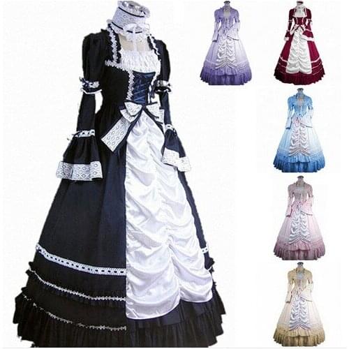 GT006) Long Sleeveless Southern Bell Costume Gothic Lolita Dress Victorian Party Halloween Costumes for Women Adult Customized