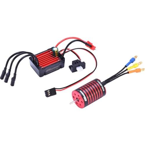 GTSKYTENRC Combo 2435 4500KV 4800KV Brushless Motor w/ 25A ESC for 1:16 1:18 RC Buggy Drift Racing Car