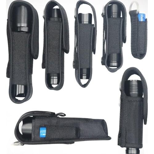 Every Size Flashlight Pouch Holster Case Nylon Adhesive Belt Pouch Case for LED Flashlight Torch Black Holder Belt Pouch