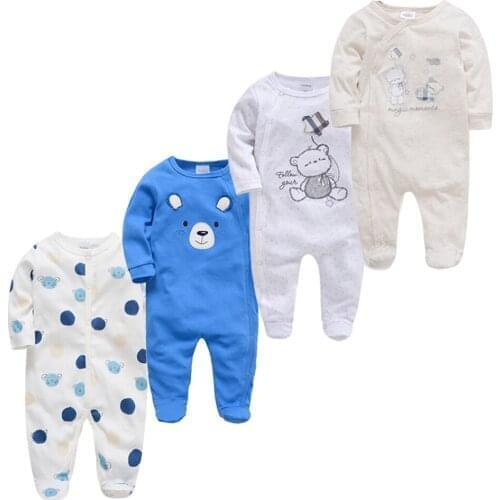 3 4 pcs/set newborn Baby Rompers Long Sleeve Winter Autumn Cartoon Onesies ropa bebe menino Girl Boy Clothes