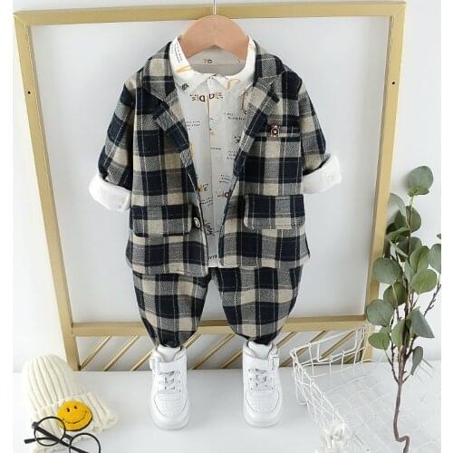 Spring Children Clothes Set Baby Boys gentleman Clothing 3Pcs SUITS Shirt Pants Set Kids Gentleman Clothes Suit 1 2 3 4 5 YEARS
