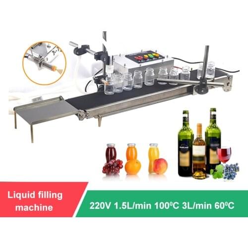 220V/110V CNC Single-head Liquid Filling Machine High Temperature Heat-resistant Filling Machine With Automatic Conveyor Belt