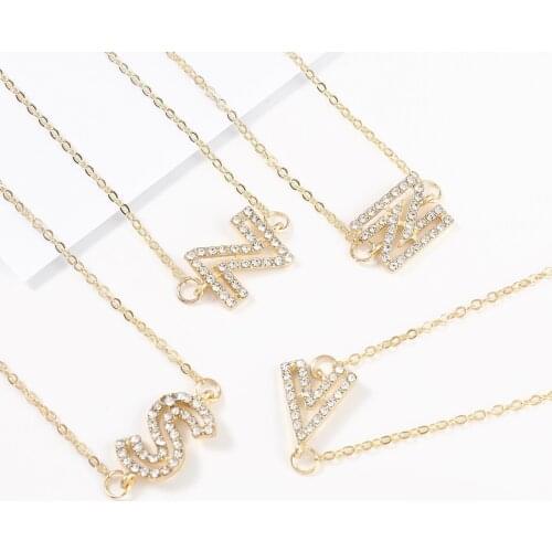 Fashion simple metal hollow English letter necklace womens creative popular sweater chain party jewelry accessories