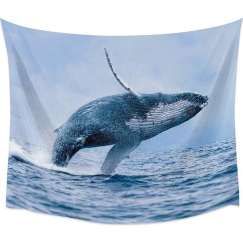 The Sea Whale Wall Tapestry Cover Beach Towel Picnic Yoga Mat Home Decoration