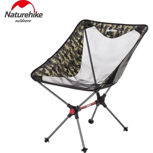 Naturehike 120kg Bearing Weight Camping Chair Ultralight Beach Chair Quick Set up Portable Fishing Chair Double X Stable Bracket