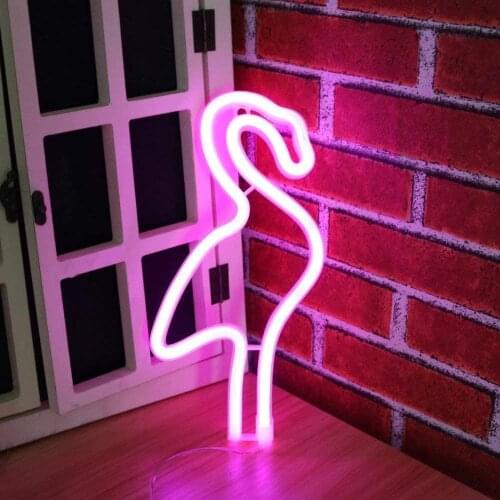 Flamingo Neon Light Lamp LED Neon Decor Lamps Battery/USB Operated Night lamp for Bedroom Living Room Wedding Party Kids Gift