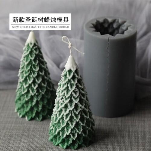 New Christmas tree candle mold INS explosion pine Christmas and winter characteristic aroma candle silicone mold