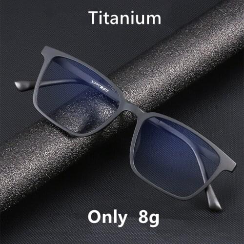 New Ultralight TR90 Glasses Frame Pure Titanium Myopia Glasses Male Retro Square Large Frame Comfortable Optical Glasses Frame