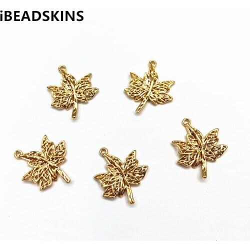 New arrival! 22x17mm 50pcs Copper Leaves Shape Charm/Pendant for Hand Made Earrings DIY parts Jewelry Accessories/Finding