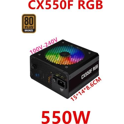 New Original PSU For Corsair Full Module 80plus Bronze Silent 550W Power Supply CX550F RGB