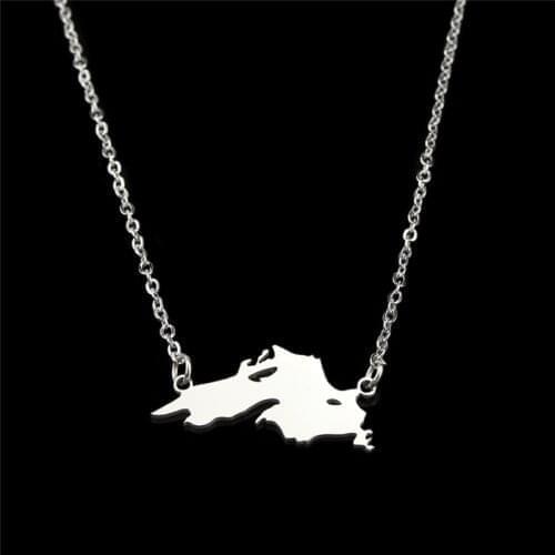 Europe And The United States Map Of Lake Superior Stainless Steel Pendant Necklace With Friend A Cift