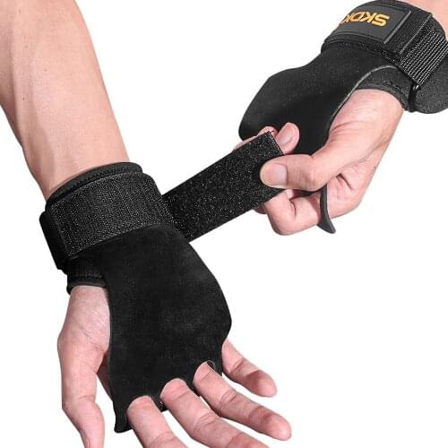 Three-finger Cowhide Palm Protector Weightlifting Gloves Handguard Palm Peotector for Weights Dumbbell Mancuernas Gimnasio Pesa