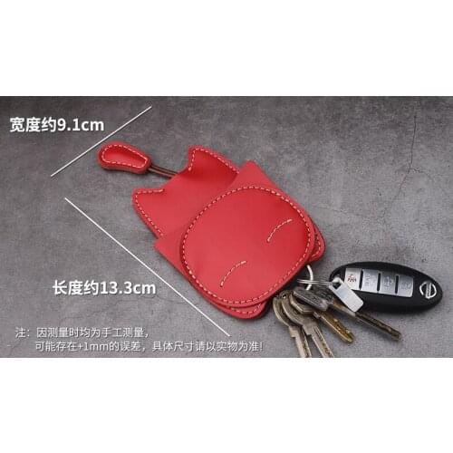 Handmade leather Cute cat key material package diy unfinished product cowhide