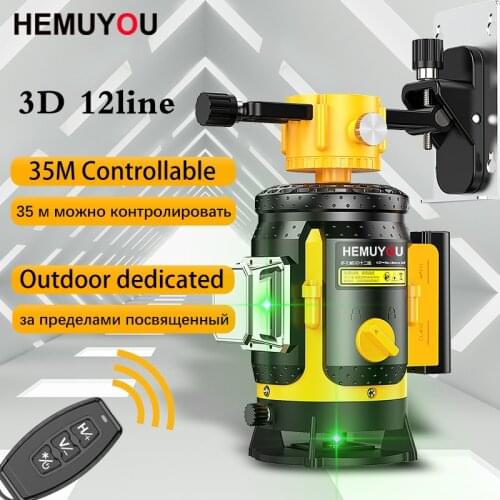 12 Lines 3D Yellow Laser Level Self-leveling 360 Degree Horizontal And Vertical Cross Line Green Laser Line