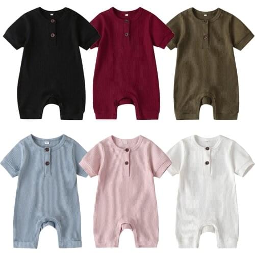 0-2 Years Baby Girl Boy Clothes Baby Romper Jumpsuit Toddlers Autumn Solid Color Jumpsuit Newborn Baby Clothes
