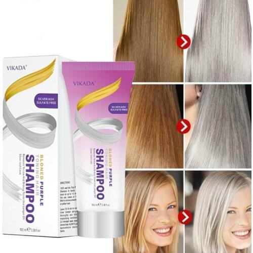 PURC Blonde Purple Hair Shampoo Removes Yellow and Brassy Tones for Silver Ash Look Purple Hair Shampoo