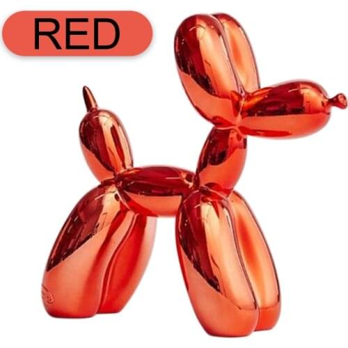 8 Colors Resin Shiny Balloon Dog Shape Statue Art Sculpture Figurine Craftwork Children Birthday Gift Home Decorations