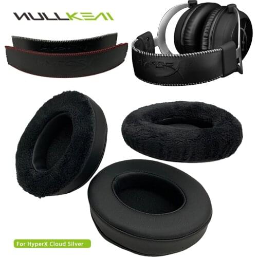 Nullkeai Replacement Thicken Earpads Headband for HyperX Cloud Silver Headphones Earmuff Earphone Sleeve