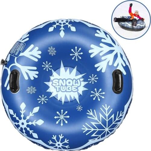 Snow Toy Winter Inflatable Ski Circle Ski Circle With Handle Durable Children Adult Snow Tube Skiing Thickened Floated Sled