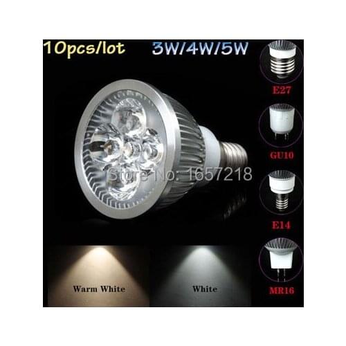 LED Spotlight Bulb Lamps 3W/4W/5W E27/E14/GU10/MR16 AC85-265V Aluminum Dimmable LED Bubble Ball Bulb White/Warm White 10pcs/lot