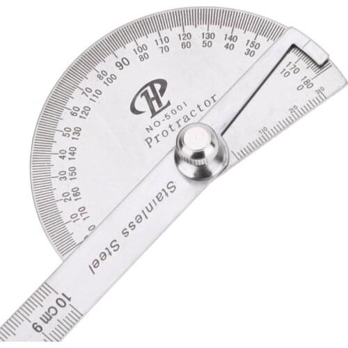 180 Degree Stainless Steel Protractor Angle Finder Rotary Measuring Ruler Measuring Ruler Woodworking Tools for Measuring Angles