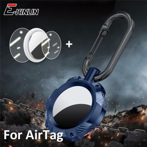 Armor TPU Protector Cover For Apple Airtag Anti-lost Locator Tracker Shockproof Keychain Case With Hydrogel Protective Film
