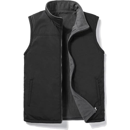 Men 2020 Autumn New Thick Sleeveless Vest Jacket Waistcoat Mens Winter Casual Warm Vests Sleeveless Outwear Fleece Jacket 5XL