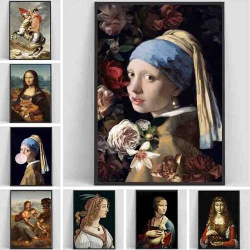 Famous Artwork Wall Art Character Paintings Reproductions Classical Figure Portrait Canvas Posters Prints Pictures Home Decor