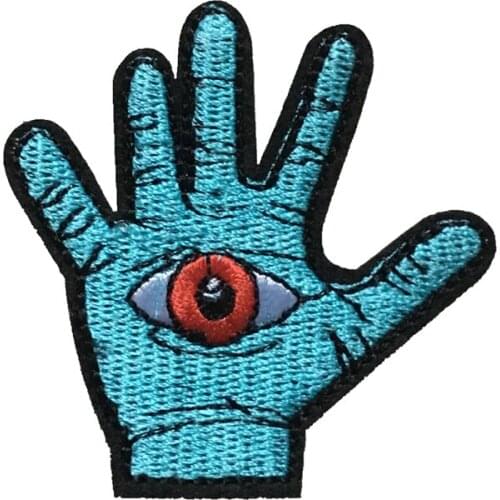 10PCS/lot DIY Evil Eey Palm Embroidered Sew/Iron-on Patches Applique for Clothes Small Hand Patches Decoration Craft