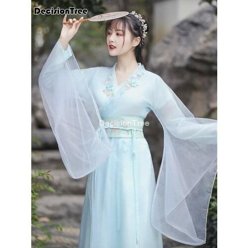 2021 chinese folk dance clothing retro tang princess cosplay stage wear asian traditional women hanfu costume fairy dress
