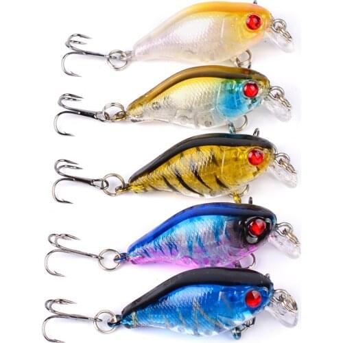 5PCS/Lot 4.3g 4.5cm Crankbait Mini Fishing Lure Carp Bass Bait Cranks Artificial Bait Fishing Tackle