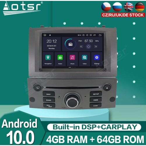 Android10.0 PX5/PX6 Audio Radio For Peugeot 407 2004-2010 Carplay Car Multimedia Auto Stereo Player GPS Navigation Tape Recorder