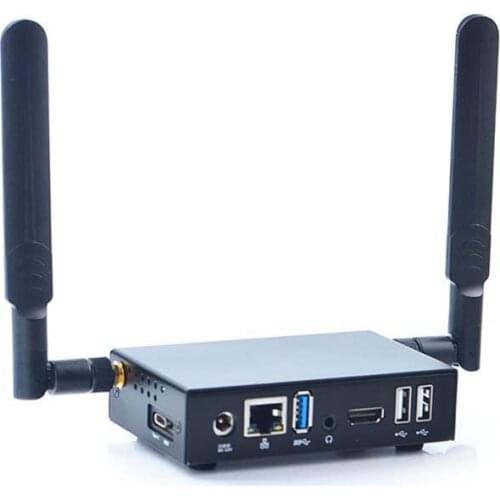 NanoPC-T4 all-metal enclosure with dual antenna holes reserved for mountable antenna