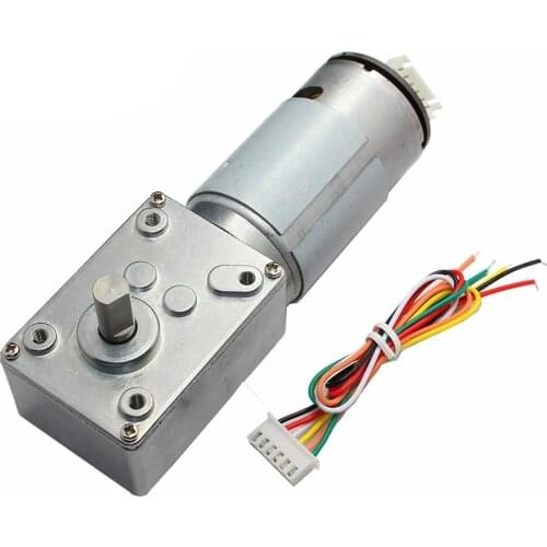 A58SW555 worm turbine Permanent magnet DC gear motor With Magnetic hall encoder High torque 12V 24V