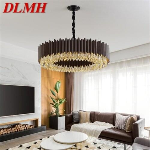 DLMH Black Chandelier Lamp Fixtures Postmodern Luxury Pendant Light Home LED Decorative for Living Dining Room