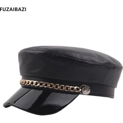FUZAIBAZI New Snapback Elegant Womans Military Hats Autumn Winter Fashion Keep Warm Flat Cap Lady Brand Leisure Tourism Hat