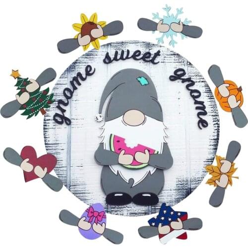 Gnome Decor Welcome Signs Decorative Plaque Wooden Hanging Signs Sweet Home Family Door Sign For Home Garden Doorway Decorations