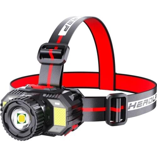 Induction head lamp strong light rechargeable LED flashlight outdoor head wearing aluminum fishing lamp