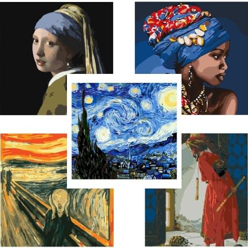 40×50cm Painting By Numbers Acrylic Colorful Portrait Classical Pictures Basic Oil Coloring For Adults & Children Home Decor Art