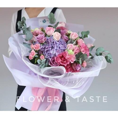 Korea Style Lace 3d Floral Pattern Bouquet Wrapping Mesh Paper For Rose Flowers Decoration 6colors Avaliable 2019 New