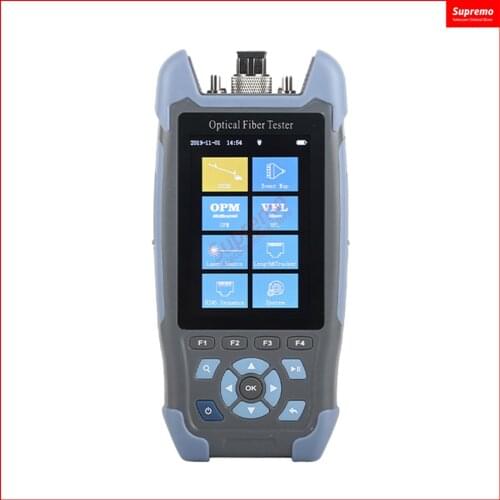 Mini Pro OTDR Fiber Optic Reflectometer 980rev with 9 Functions VFL OLS OPM Event Map 24dB for 64km Fiber Cable Ethernet Tester