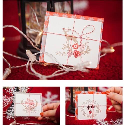 Multi-use mini 16set Christmas Card elk illumination design Scrapbooking party invitation cards with envelope