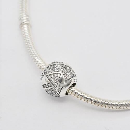 Fashion 925 Sterling Silver Micro Pave CZ Beads Heart Knot Pendant Charms Bracelet DIY Jewelry Making For Original Pandora